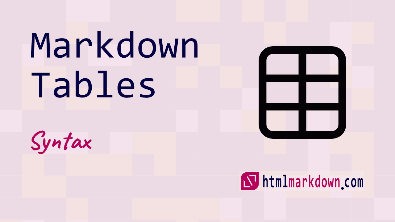 Markdown Tables Syntax - Tutorial
